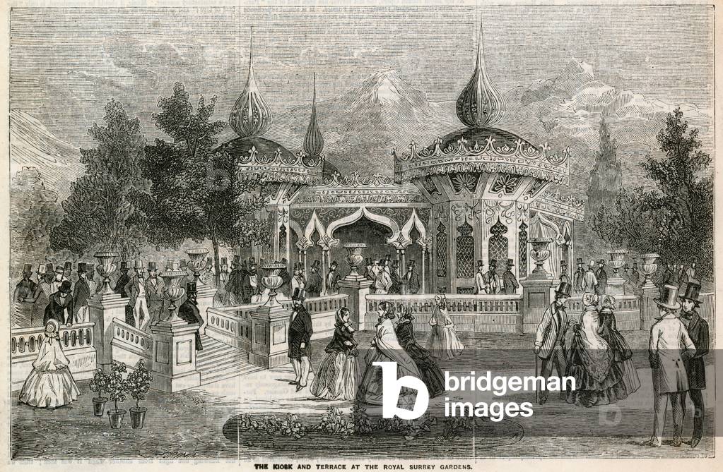 The Kiosk and Terrace at the Royal Surrey Gardens (engraving)