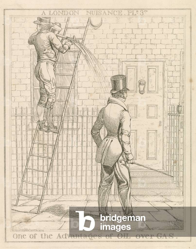 One of the advantages of oil over gas (engraving)