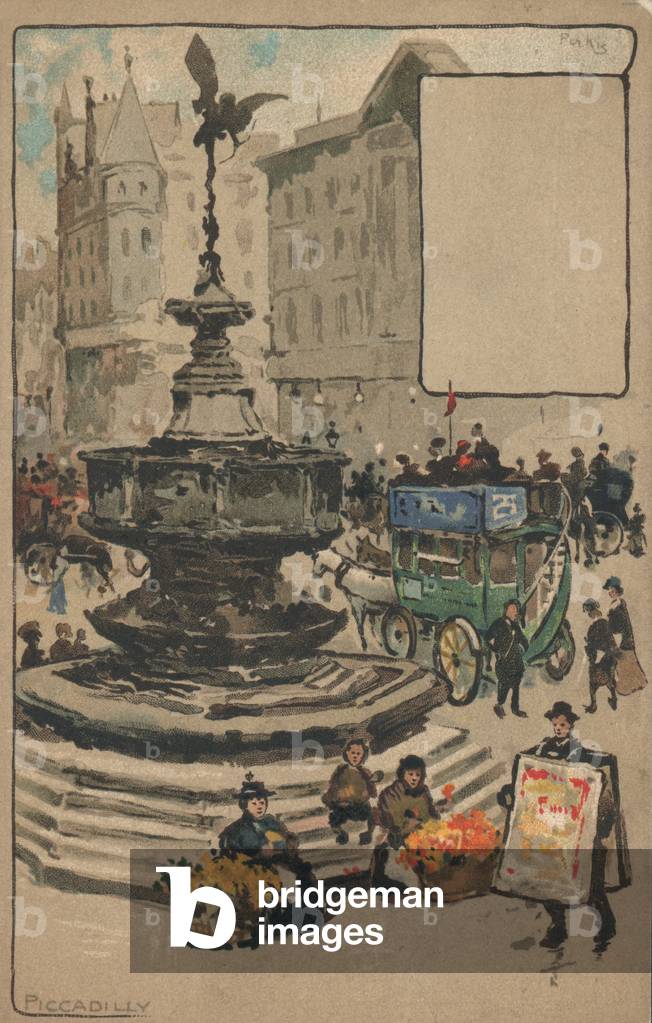 Piccadilly Circus, London (chromolitho)