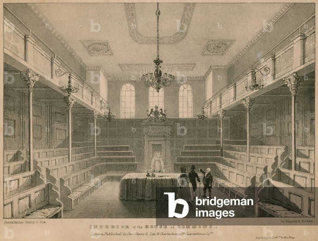 Interior of the House of Commons, Westminster, London (engraving)