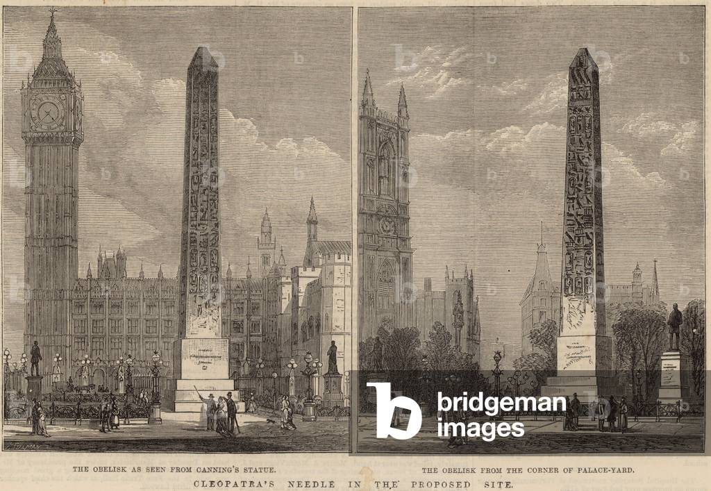 Cleopatra's Needle in the proposed site (engraving)