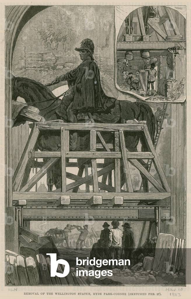 Removal of the Wellington Statue, Hyde Park Corner (engraving)