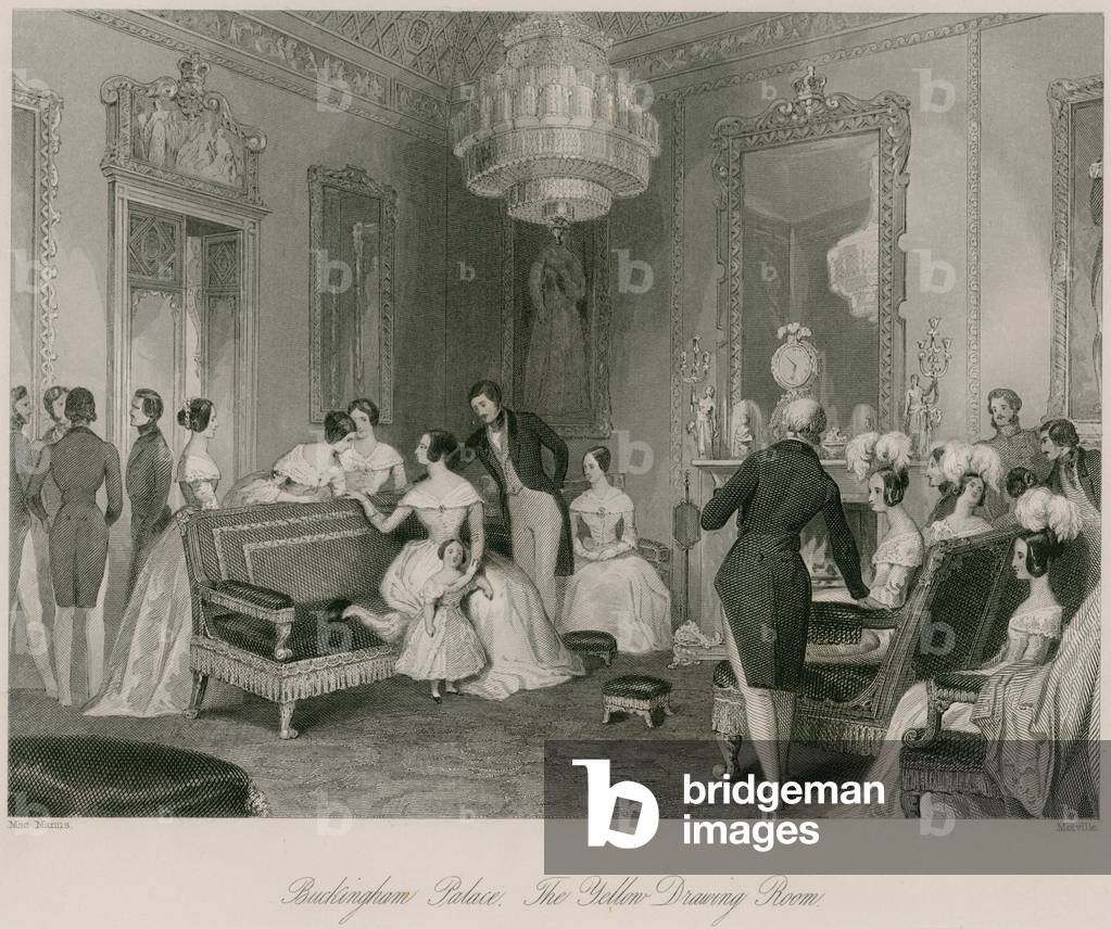 Buckingham Palace, the Yellow Drawing Room (engraving)