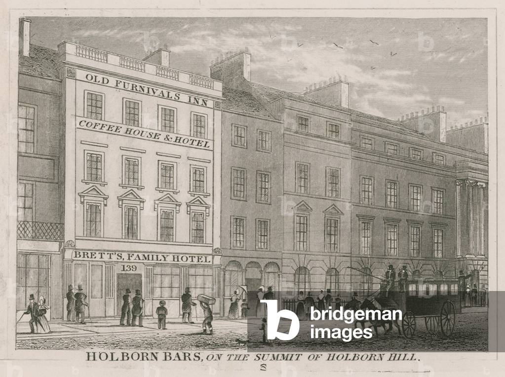 Holborn Bars, on the summit of Holborn Hill (engraving)