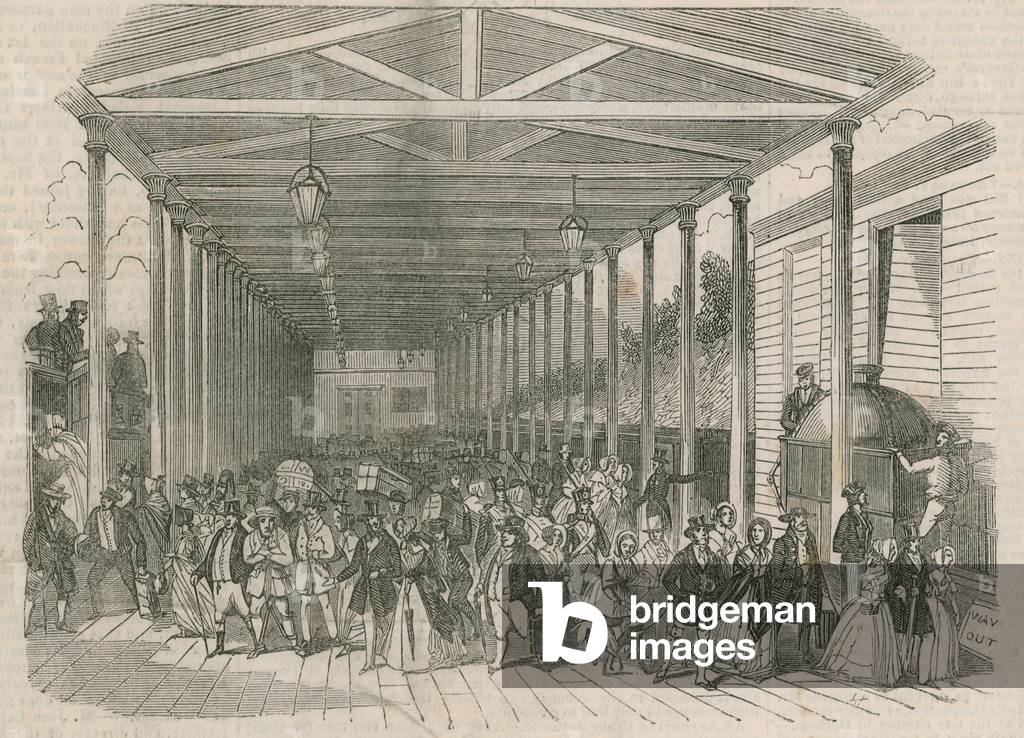 Interior of the Great Western Railway terminus (engraving)