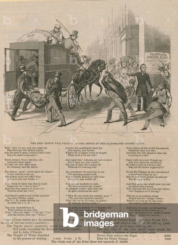 The post office at the office of the Illustrated London News (engraving)