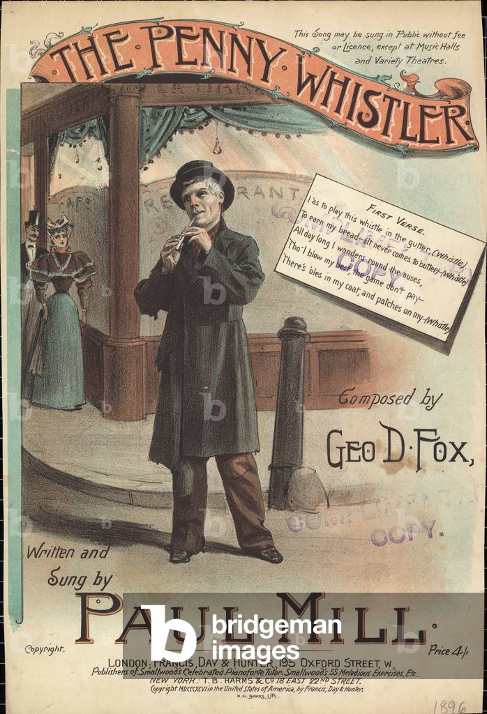 The Penny Whistler (colour litho)