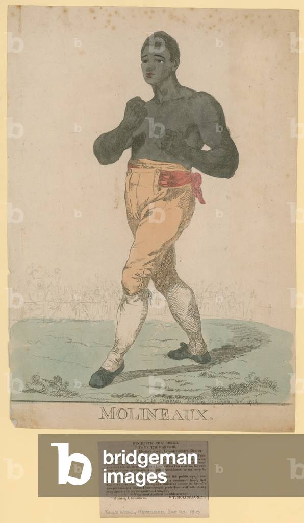 Portrait of Tom Molineaux (coloured engraving)