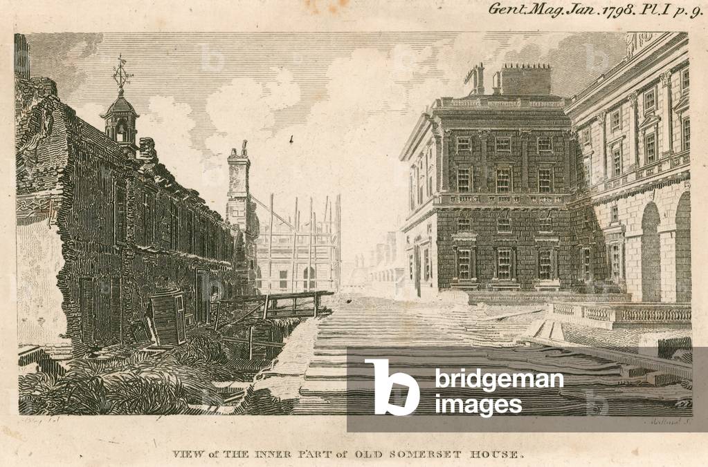 View of the inner part of the old Somerset House, Strand, London (engraving)
