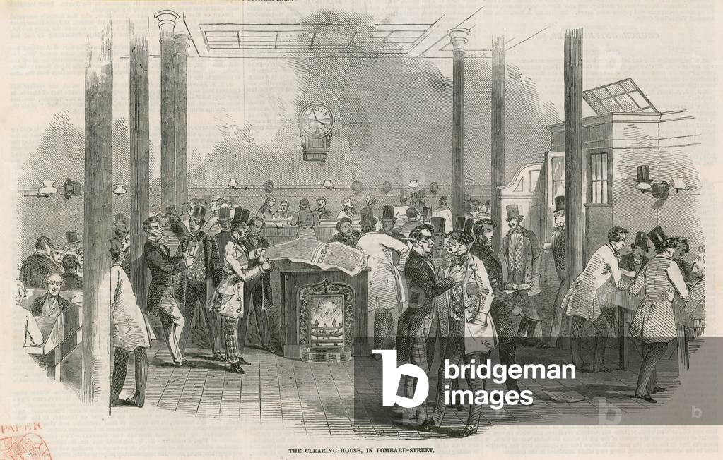 The clearing house in Lombard Street, London (engraving)