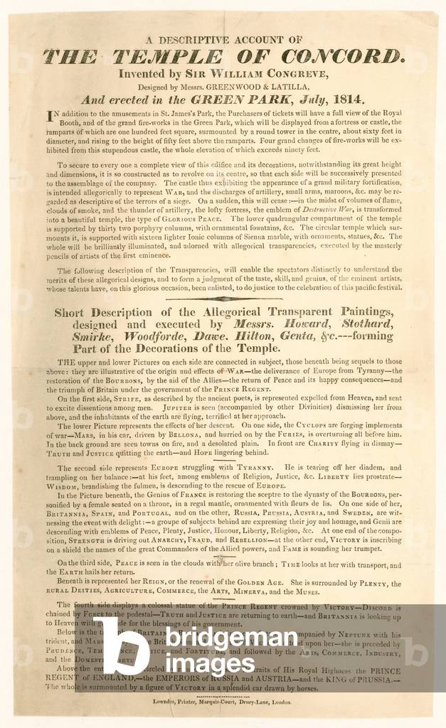A descriptive account of The Temple of Concord (engraving)