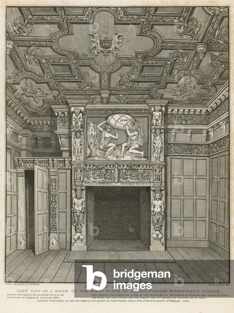 Interior view of the home of Sir Paul Pindar (engraving)