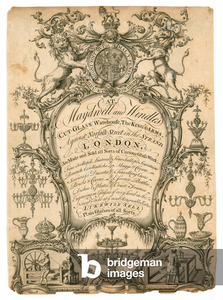 Maydwell and Windle, Cut-glass Warehouse, trade card (engraving)