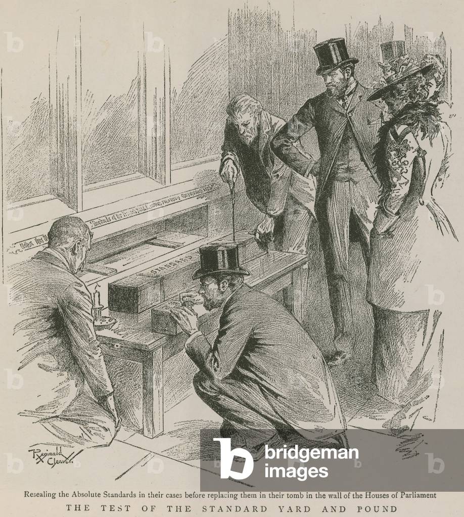 The test of the Standard Yard and Pound (engraving)