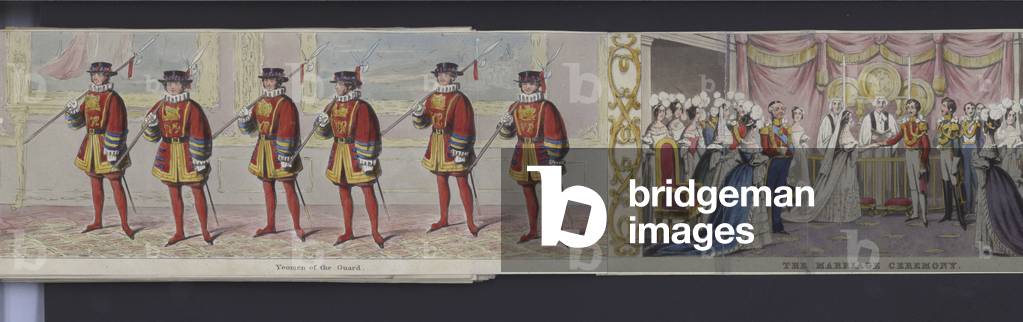 Part of the panorama of the marriage of Queen Victoria, c.1840 (hand-coloured aquatint)