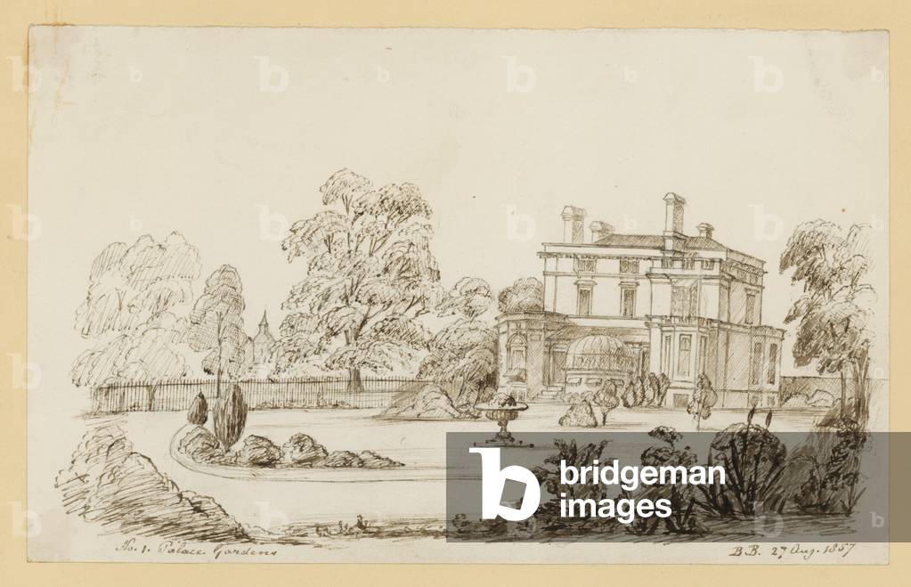 Kensington Palace Gardens; dated 27 August 1857 (ink on paper)