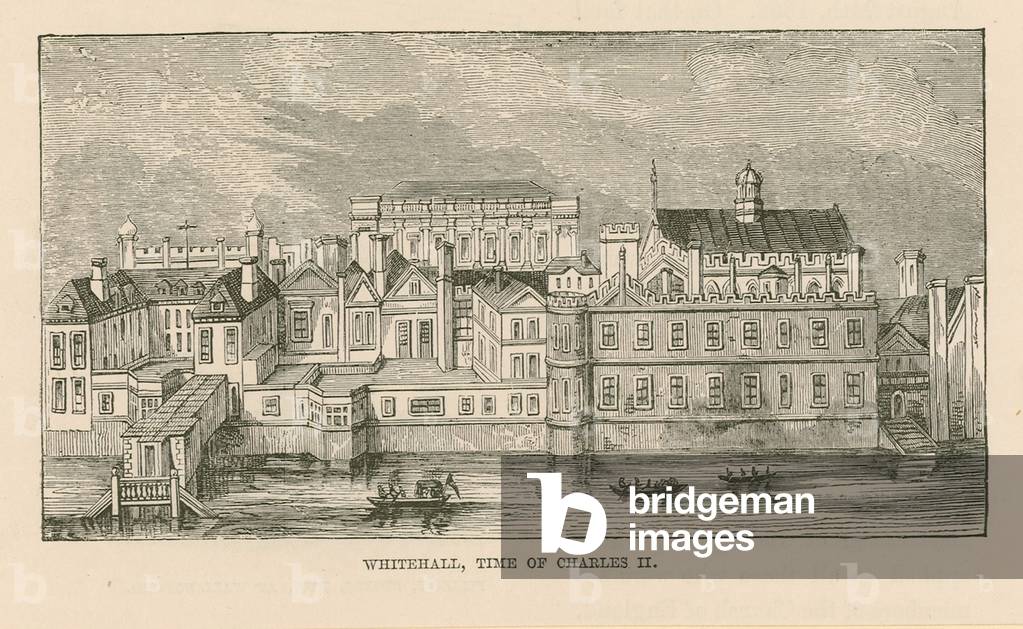 Whitehall from the river Thames (engraving)