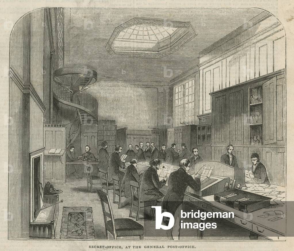 Secret office at the General Post Office (engraving)