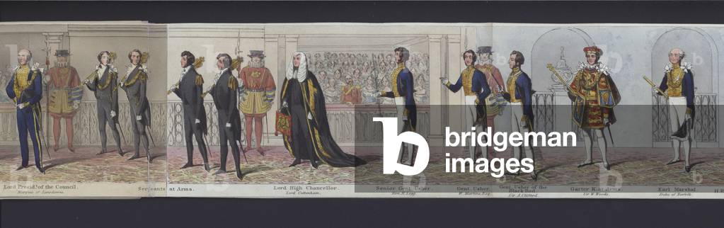 Part of the panorama of the marriage of Queen Victoria, c.1840 (hand-coloured aquatint)