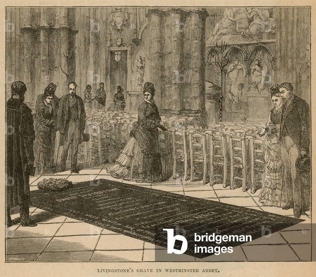 Livingstone's Grave in Westminster Abbey (engraving)