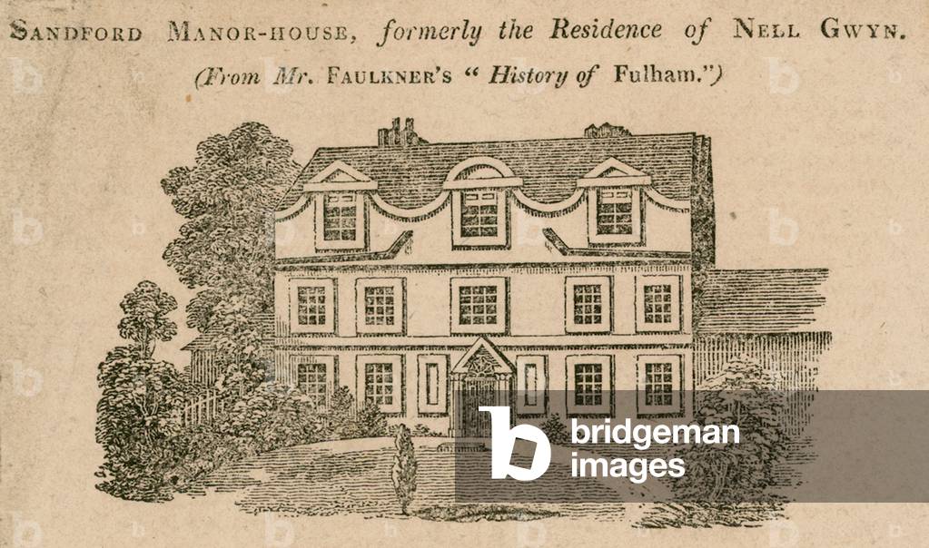 Sandford Manor House, Fulham, London, formerly the dwelling place of Nell Gwynne (engraving)