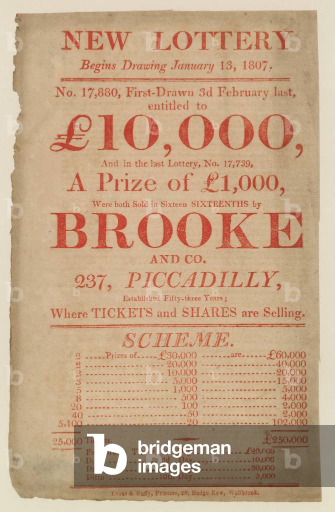 Lottery advertisements (engraving)
