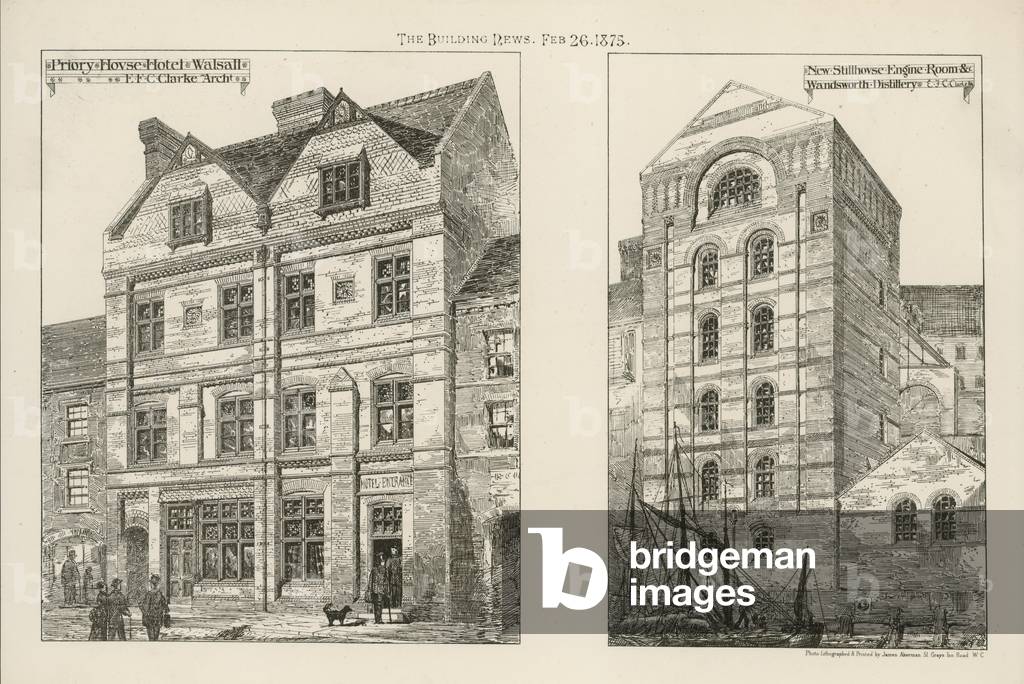 Buildings by E F C Clarke (engraving)