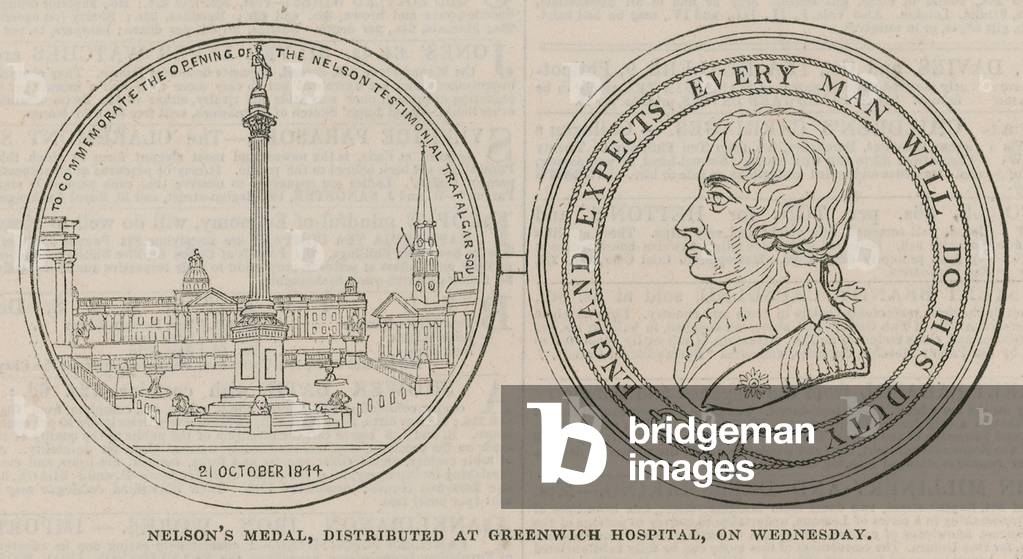 Nelson's Medal, distributed at Greenwich Hospital (engraving)