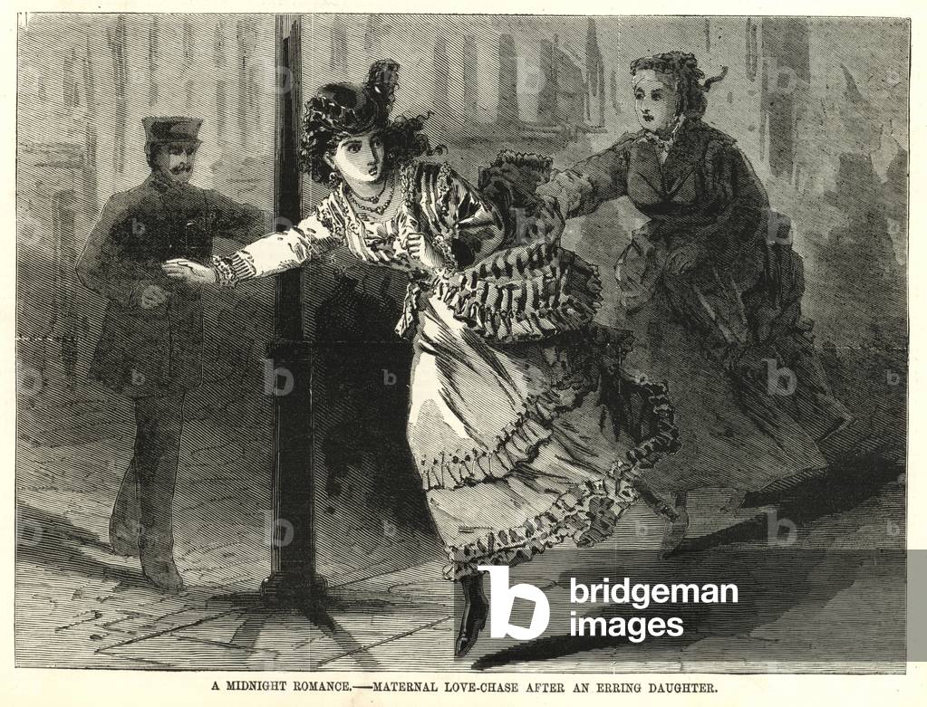Maternal love-chase after an erring daughter (engraving)