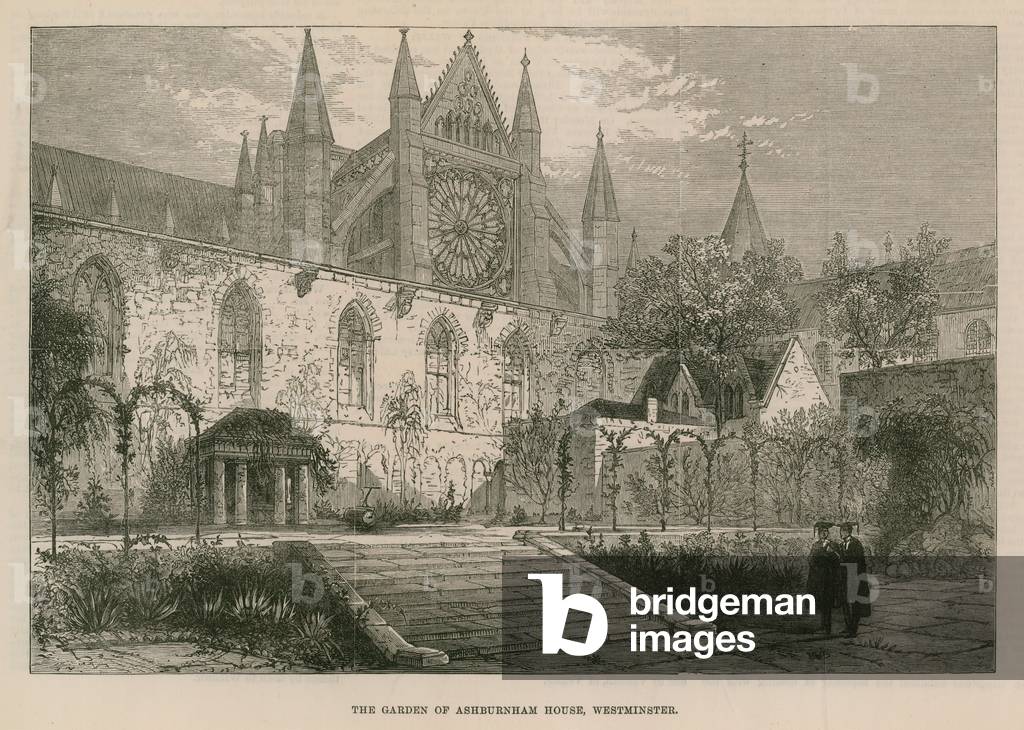 The garden of Ashburnham House (engraving)
