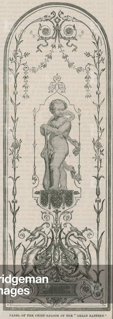 Panel of the chief saloon of the Great Eastern (engraving)