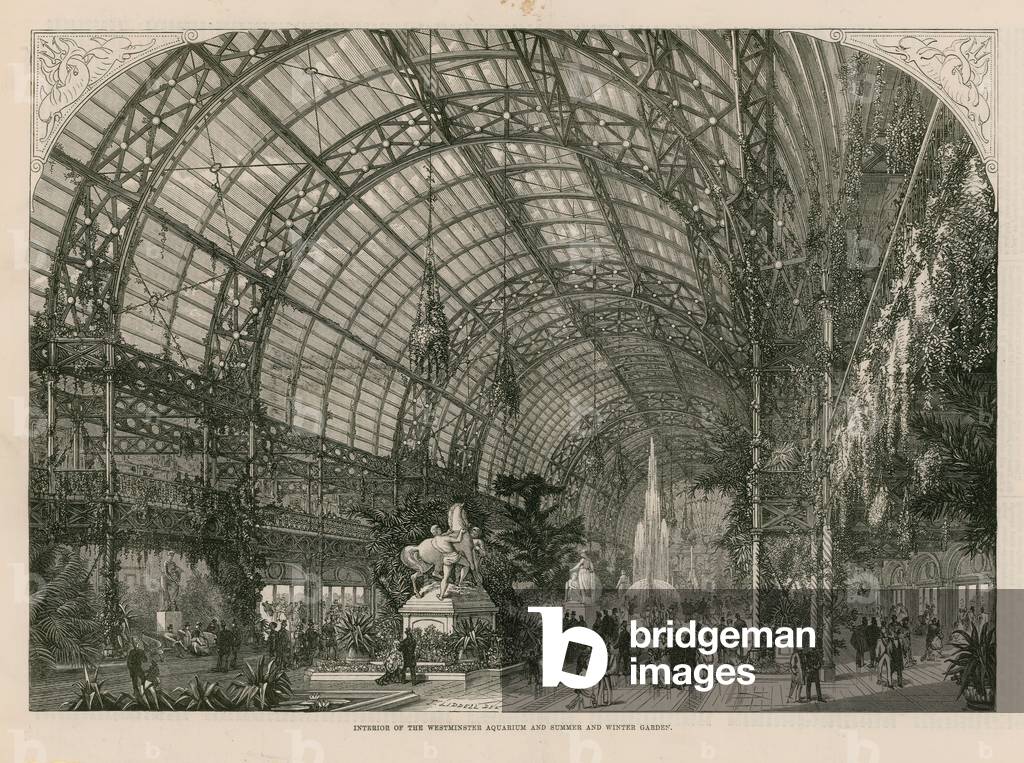 Interior of the Royal Aquarium (engraving)