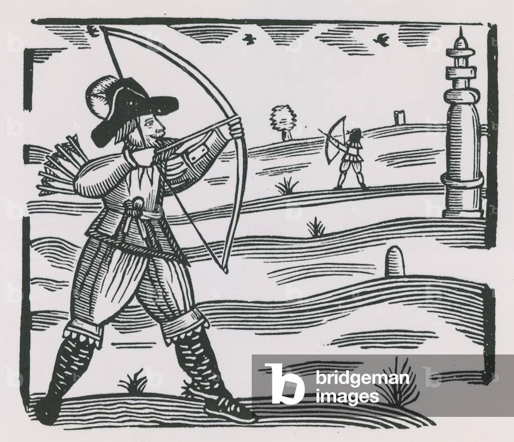 Illustration depicting archery (engraving)