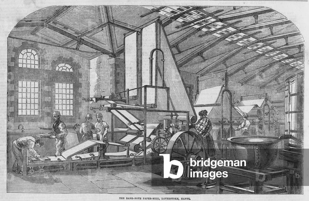 The bank note paper mill (engraving)