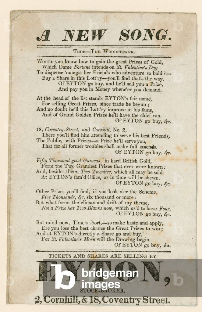 Lottery advertisement (engraving)