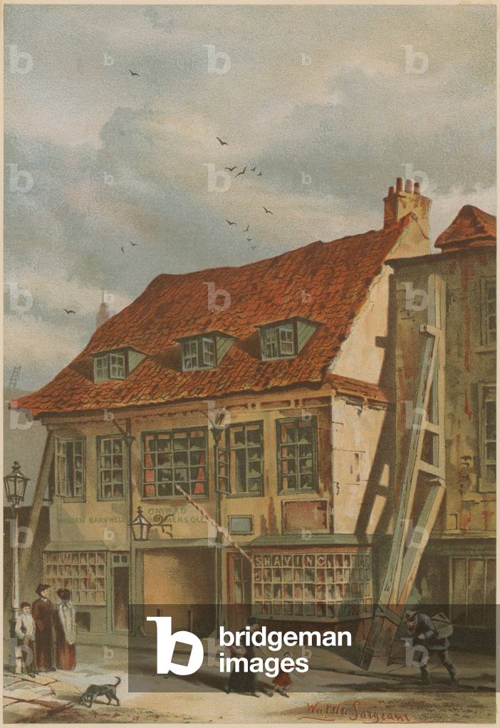 Shops in Lambeth (coloured engraving)