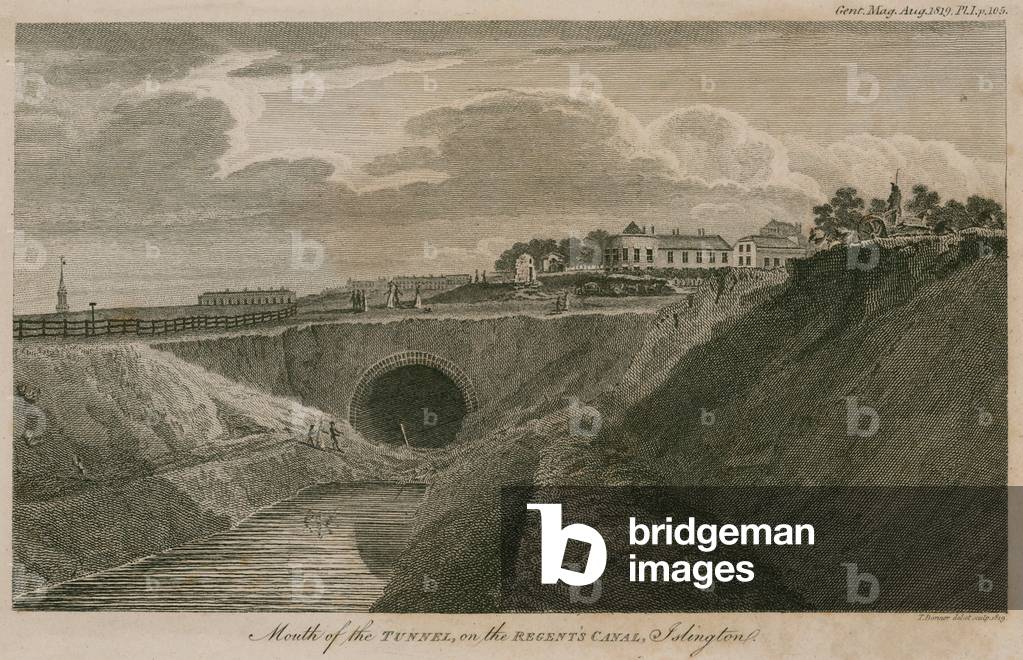 Mouth of the tunnel on the Regent's Canal, Islington, London (engraving)