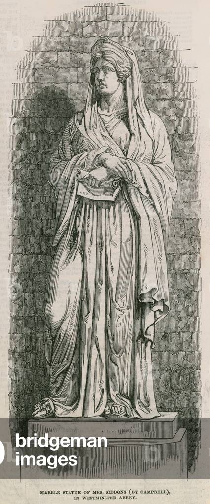 Sarah Siddons monument in Westminster Abbey (engraving)