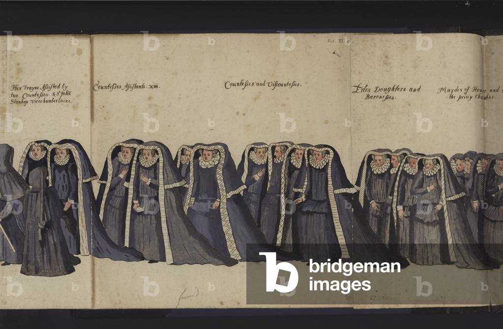 Queen Elizabeth I's Funeral Procession (coloured engraving)