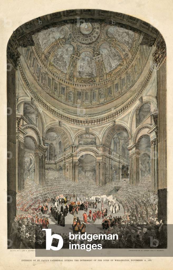 Internment of Duke of Wellington (coloured engraving)