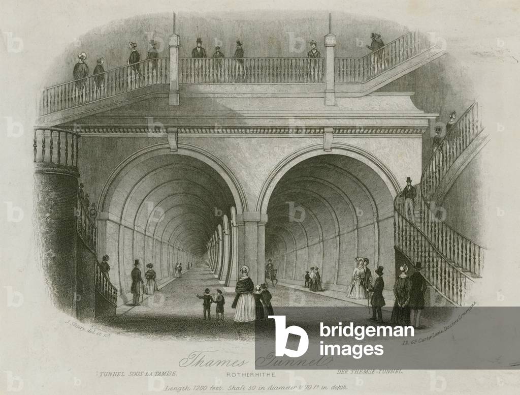 Thames Tunnel, Rotherhithe entrance (engraving)