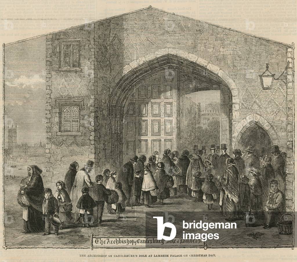 The Archbishop of Canterbury's Dole at Lambeth Palace on Christmas Day (engraving)