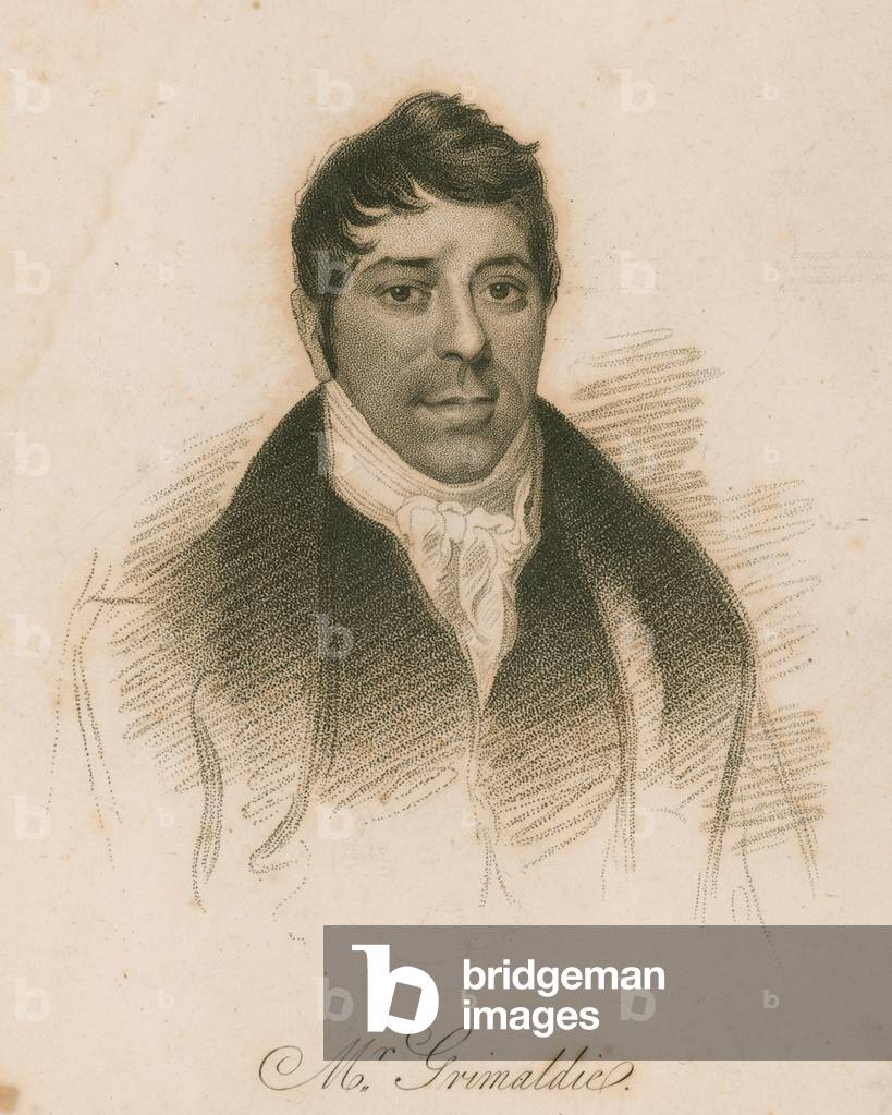 Mr Grimaldie, engraved by Blood from a drawing by Wageman (engraving)