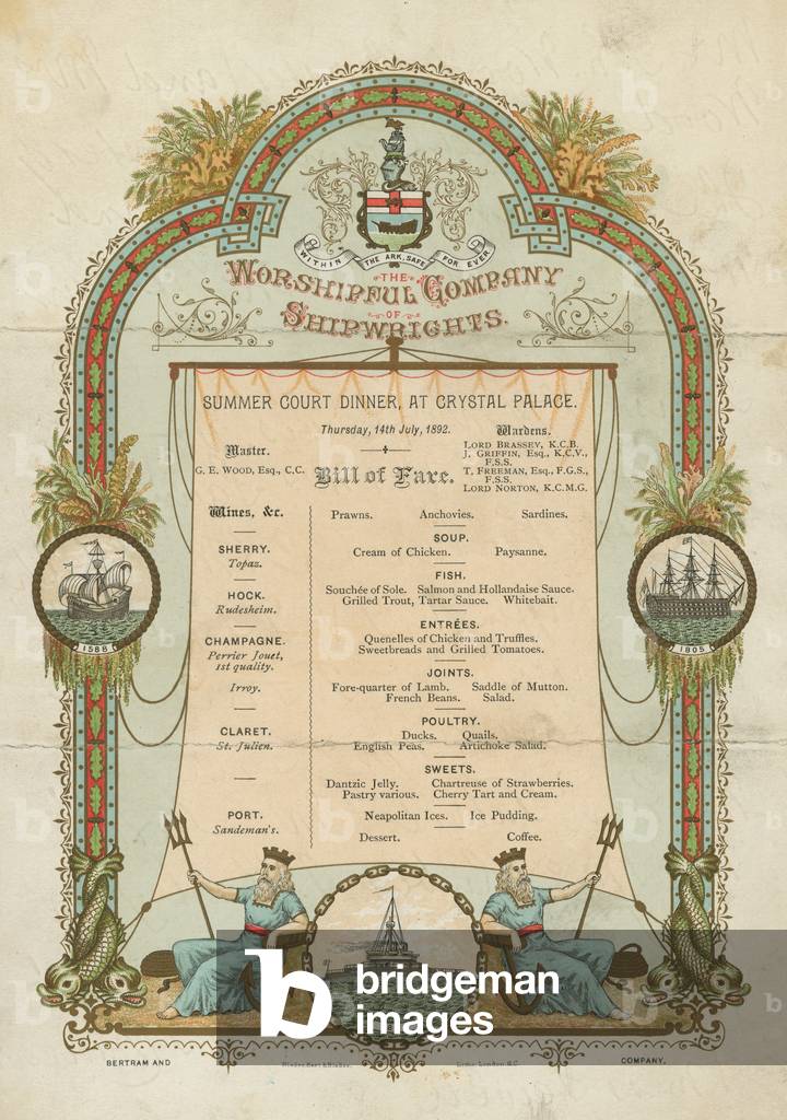 The Worshipful Company of Shipwrights Summer Court Dinner (chromolitho)