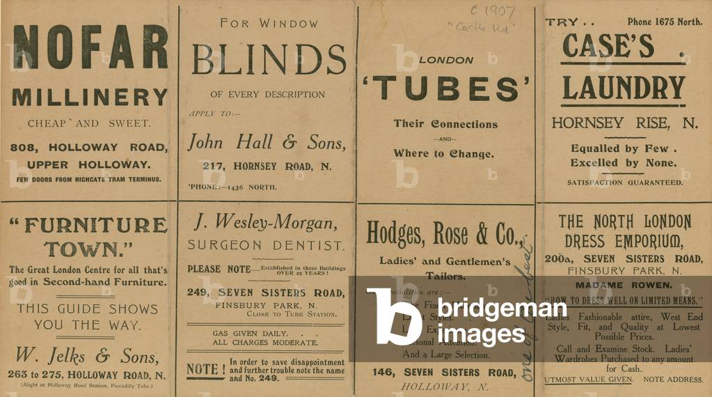 Sheet of local advertising (engraving)