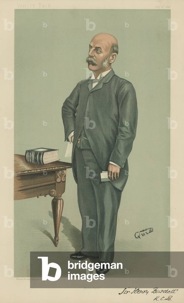Sir Henry Charles Burdett (colour litho)