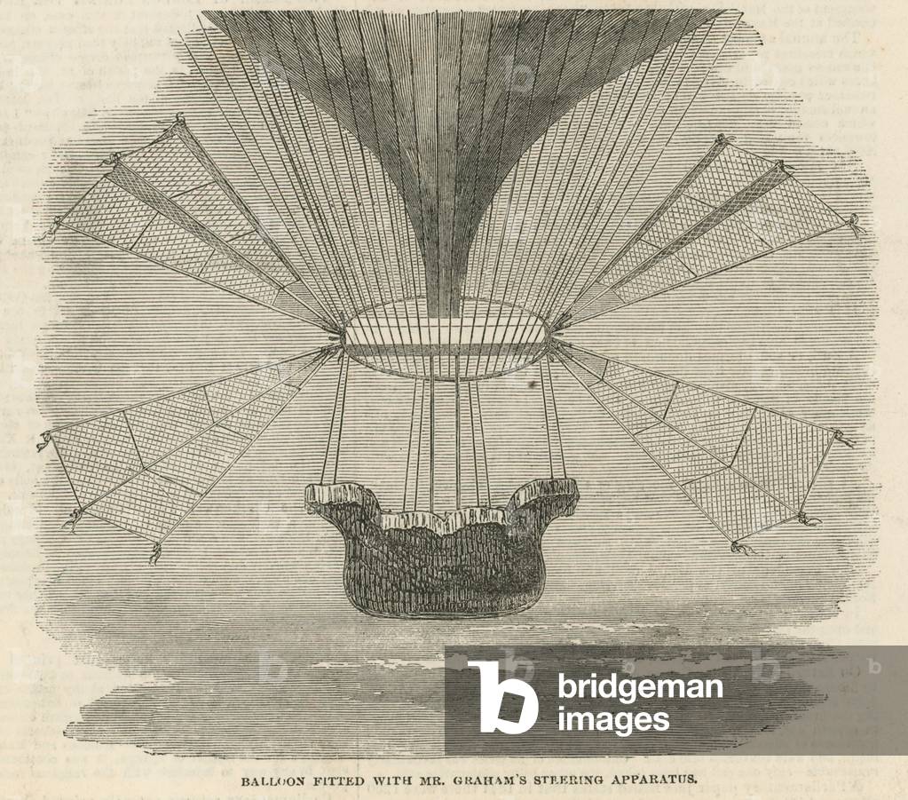 Balloon fitted with Mr Graham's steering apparatus (engraving)