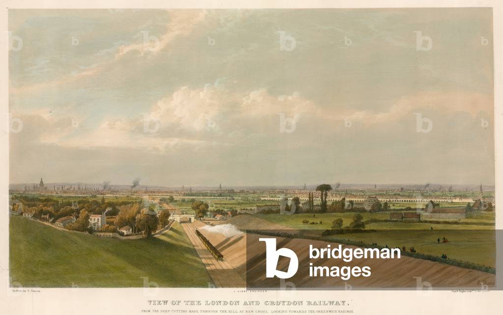 View of the London and Croydon Railway (coloured engraving)