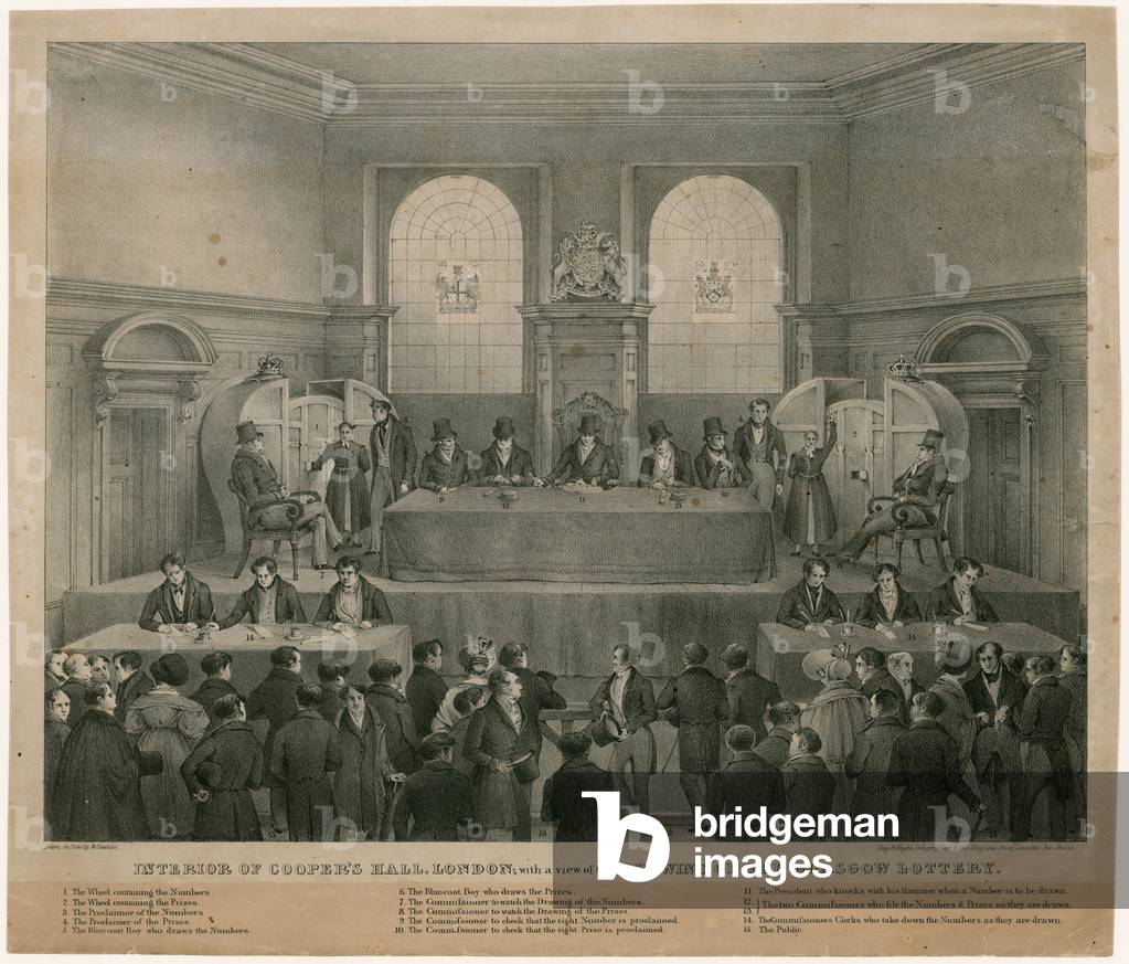 Cooper's Hall - Drawing of the Glasgow lottery (engraving)