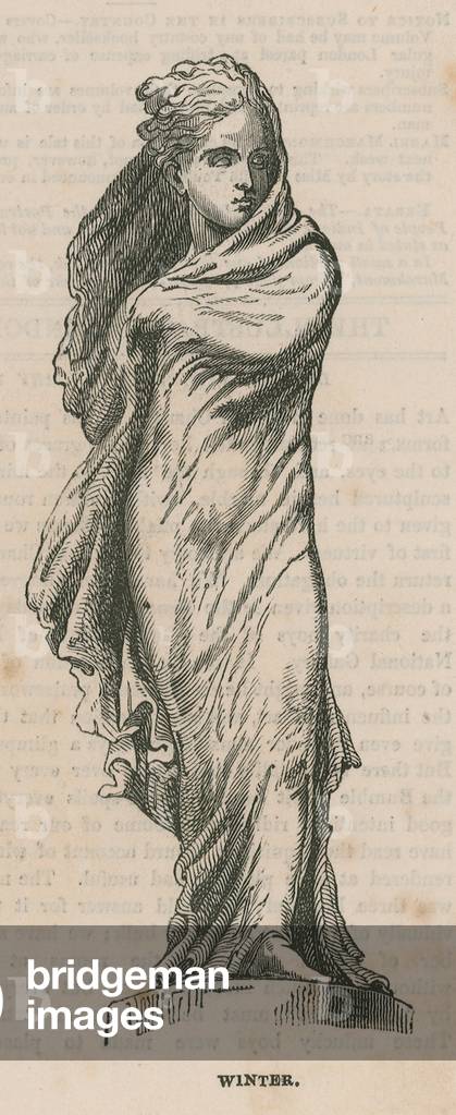 Goldsmiths' Hall - Nixon's Statues of the Seasons: Winter (engraving)